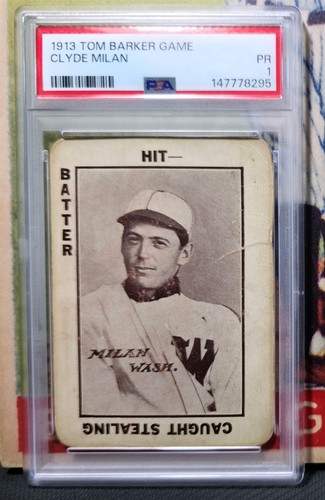 1913 Tom Barker Game CLYDE MILAN PSA 1 WASHINGTON SENATORS Prewar Vintage