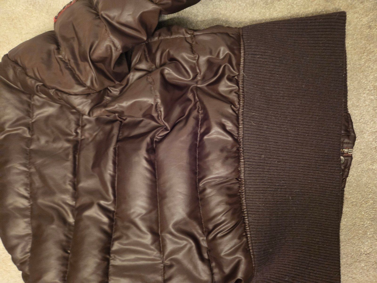 Triple F.A.T. Goose Vintage Brown Goose-Down Puffer Bomber Jacket Women's L image 7