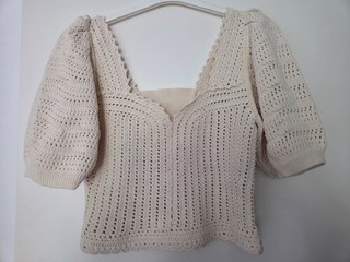 NEU! ba&sh Häckeltop Bluse Gr. 3 (L) creme beige NP 220€