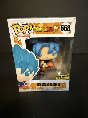 FUNKO POP ! SSGSS GOKU 668 HOT TOPIC EXCLUSIVE DBZ POP ANIMATION B01