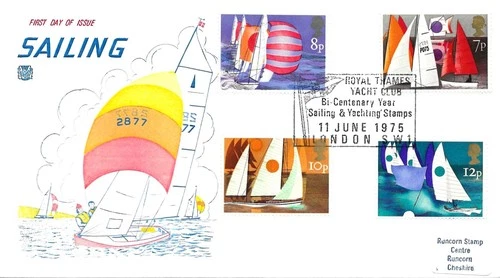 1975 Sailing, Stuart FDC, Royal Thames Yacht Club SpHS