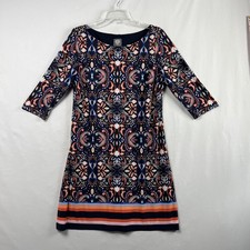 Vince Camuto Sheath Shift Dress size 12 Stretch Boho Floral Business Casual
