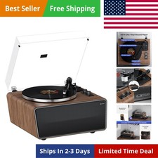 All in One Vinyl Record Player,Bluetooth Turntable Built in 4 Stereo Speakers...