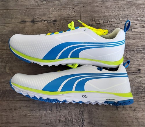Puma Herren Faas Lite Golfschuh, weiß/blau aster/fluoreszierend gelb Größe 10,5 US - Bild 8 von 10
