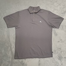 Tommy Bahama Polo Shirt Mens M Gray Textured Supima Cotton Classic Golf Casual