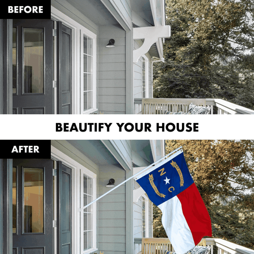 Combo Pack: 5 Ft Tangle Free Aluminum Spinning Flagpole (White) & North - Picture 3 of 9