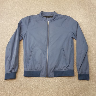 Selected Homme Herren Jacke Small Blau Bomber Mantel Reißverschluss Worker Causals Mod