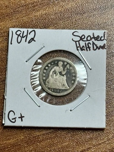 1842 Seated Liberty Half Dime Nice G+ Good U.S. 5c Type Coin (Raw18024)