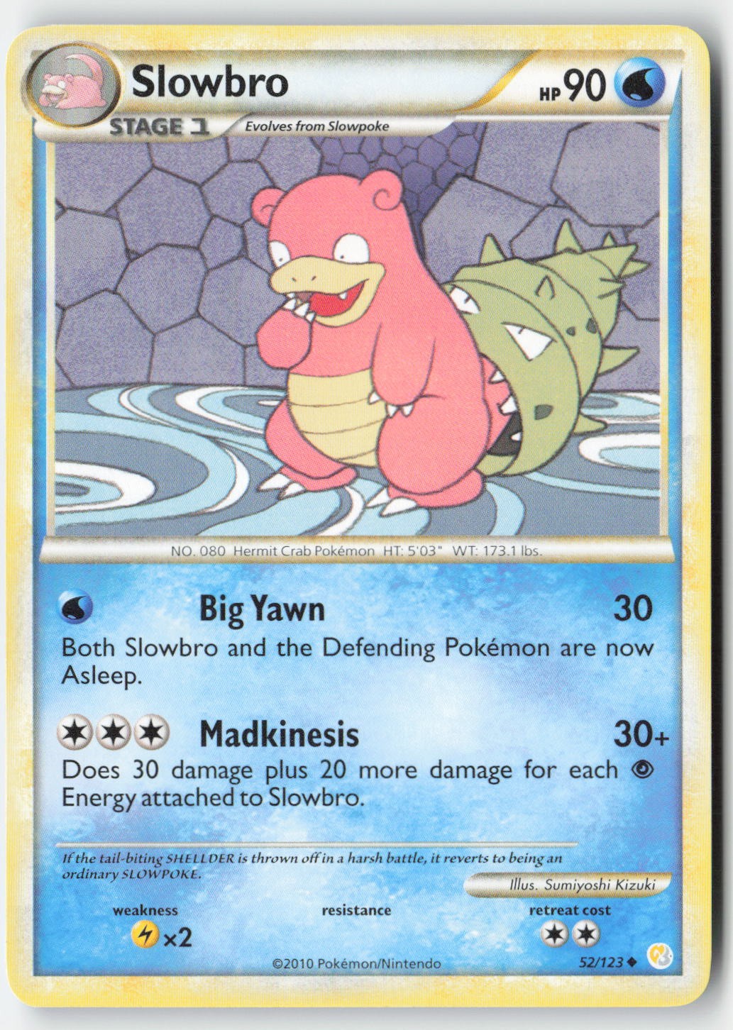 Pokemon - Slowbro #52/123 - HeartGold SoulSilver Uncommon