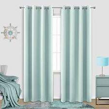 Blackout Curtains for Beach Room Decor,Ocean 52"W x 84"L Pack of 2 Aqua