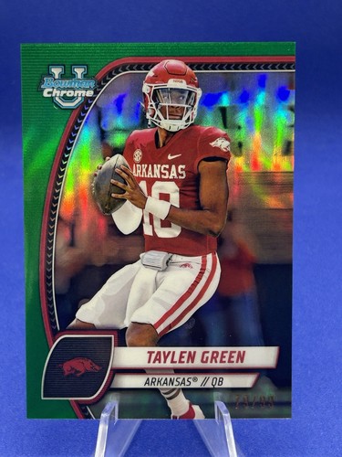 2024 Bowman Chrome U Taylen Green Green Refractor /99 Arkansas - Bild 1 von 2
