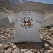 MJ SOFFE USMC Marine Corp Mens Sz Medium T Shirt Made In USA Gray A31