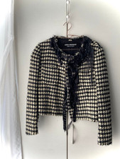 Junya Watanabe Comme des Garcons Black White Check Collarless Jacket