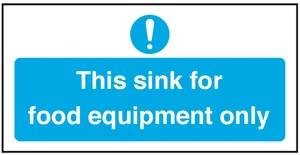 Food Safety Hygiene This Sink For Food Equipment Self Adhesive Vinyl Sticker