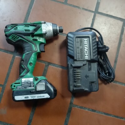METABO HPT WH18DGL 18V 1/4'' HEX DRIVE CORDLESS IMPACT DRIVER TOOL, Charger And B