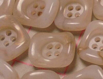 10 Buttons MEDIUM Off White Golden Marbelized Effect Deep Set 4 Hole 7/8'' Italy