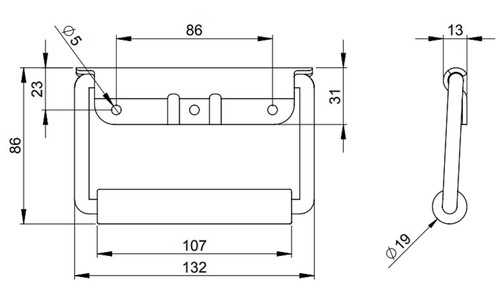 Gefederte Klappgriffe 130x77mm Case Kistengriff Boxengriff Tragegriff Klappgriff - Bild 5 von 5
