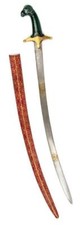 A Mughal Style Spinach Jade Handeled Sword, Shamshir.