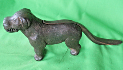 Original alter antiker Nussknacker Gusseisen Art Deco Periode mechanisch HUND