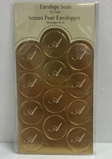 Monogram Envelope Seals Gold Initial Letter Party Favor Gift Scrapbook Stickers