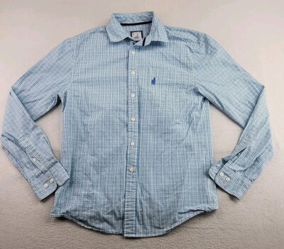 Johnnie-O Mens Small Graph Check Long Sleeve Shirt Pocket Surfer Logo