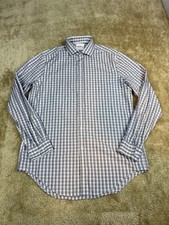 Calvin Klein Button Up Shirt Men  s 16 34/35 Long Sleeve Casual Plaid A165