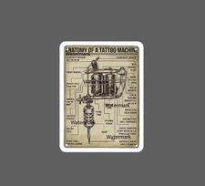Tattoo Machine Sticker Anatomy Parts NEW