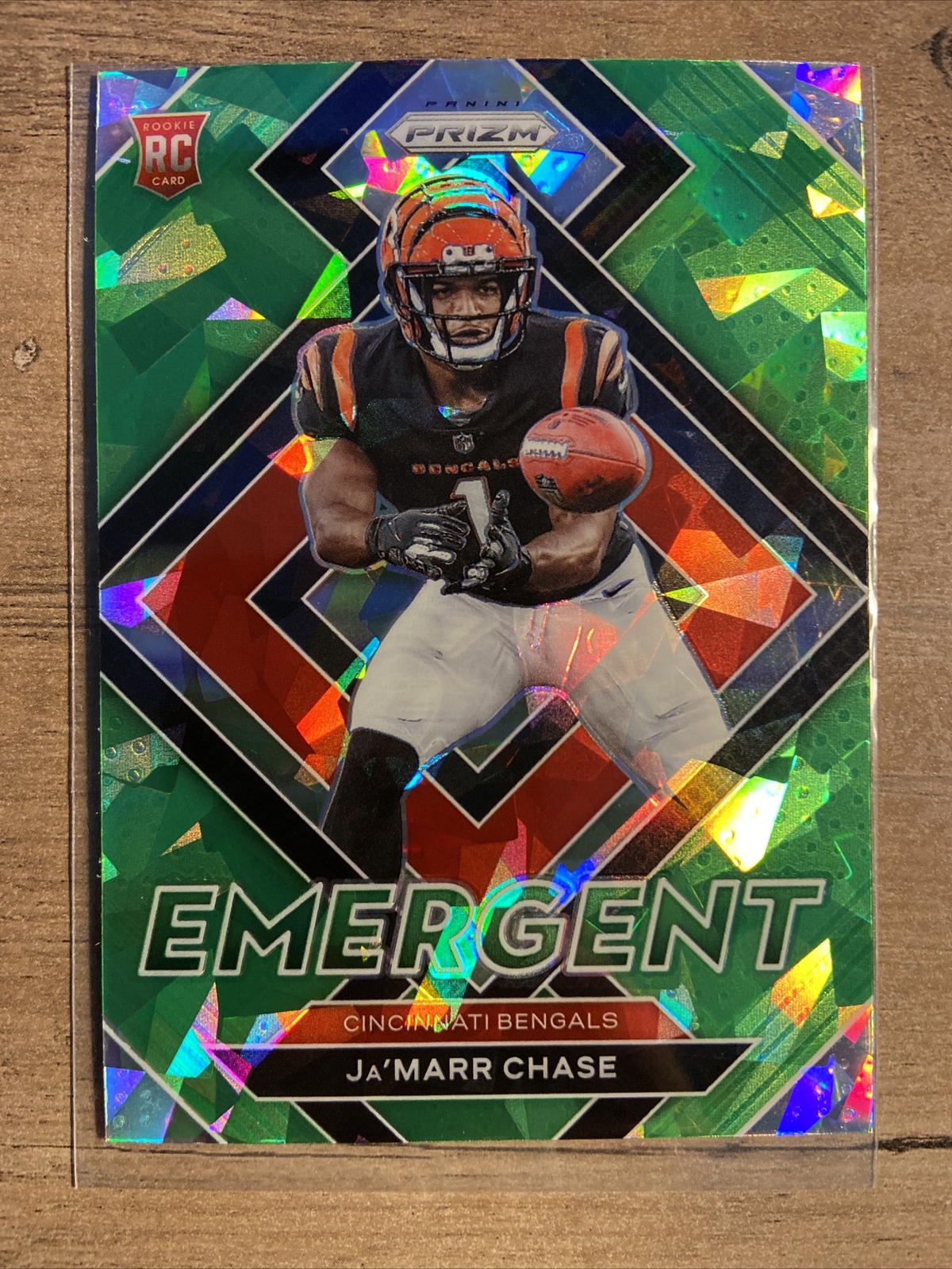 Jamarr Chase 2021 Panini Prizm Green Cracked Ice Emergent Rookie RC Bengals SP💥