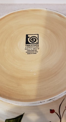 Tabletop Holly Jolly bowl Christmas holiday - Picture 5 of 6