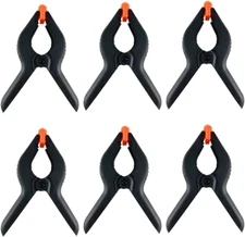 6 Piece 6.5 Inch Nylon Spring Clamp Set Plastics Clips for Backdrop, Wood Workin