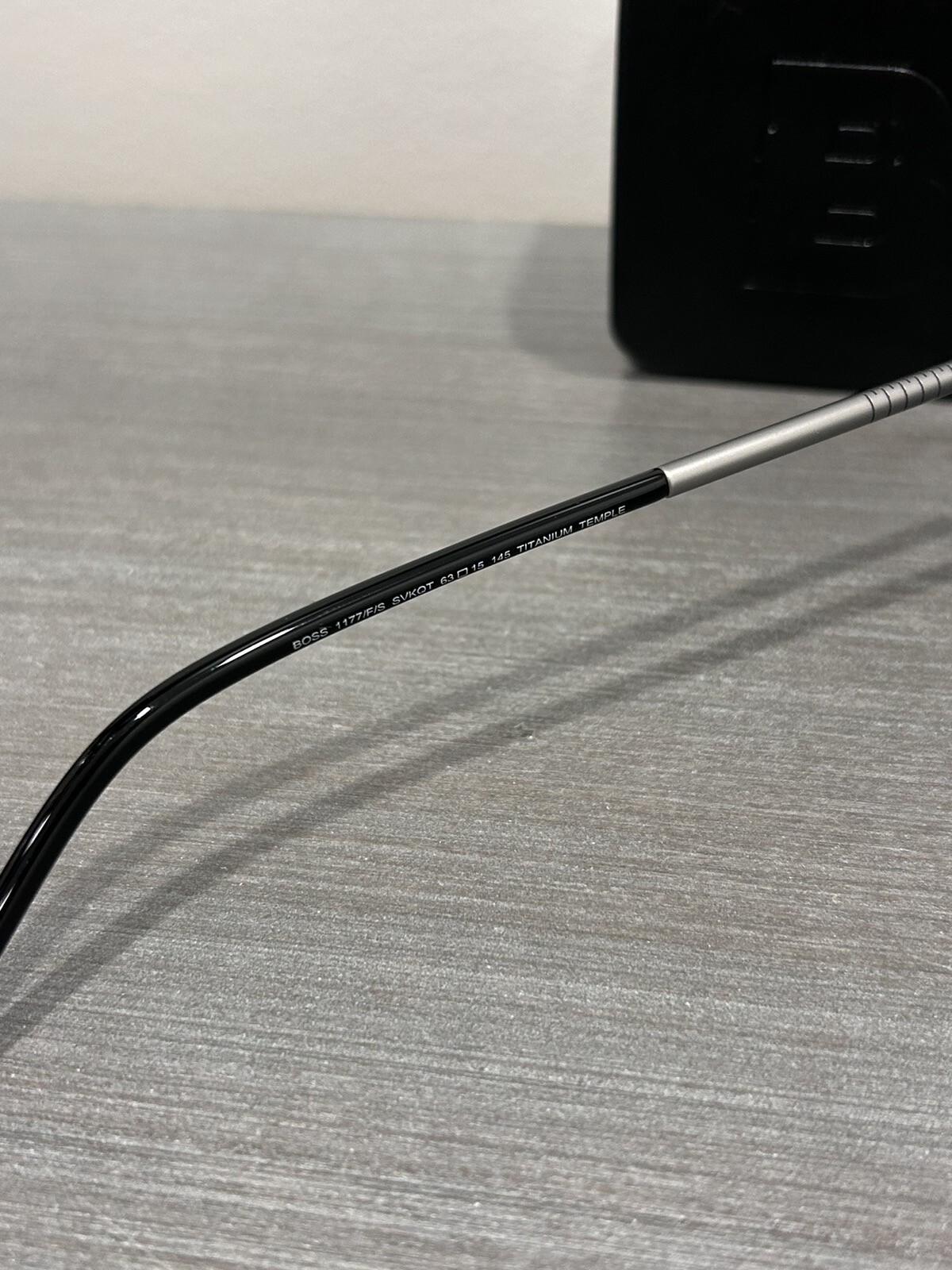 Hugo Boss Mens Sunglasses Ruthenium Black/Green 63mm Titanium 1177/F/S