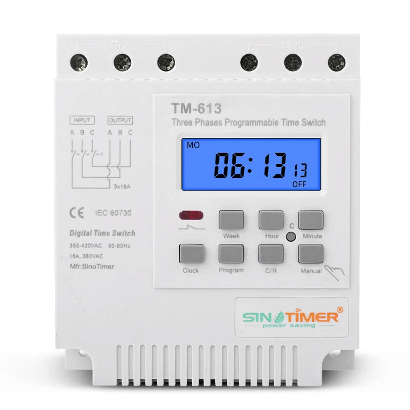 Backlight Intelligent Three-phase Timer Switch Water Pump Timing Switch 380V