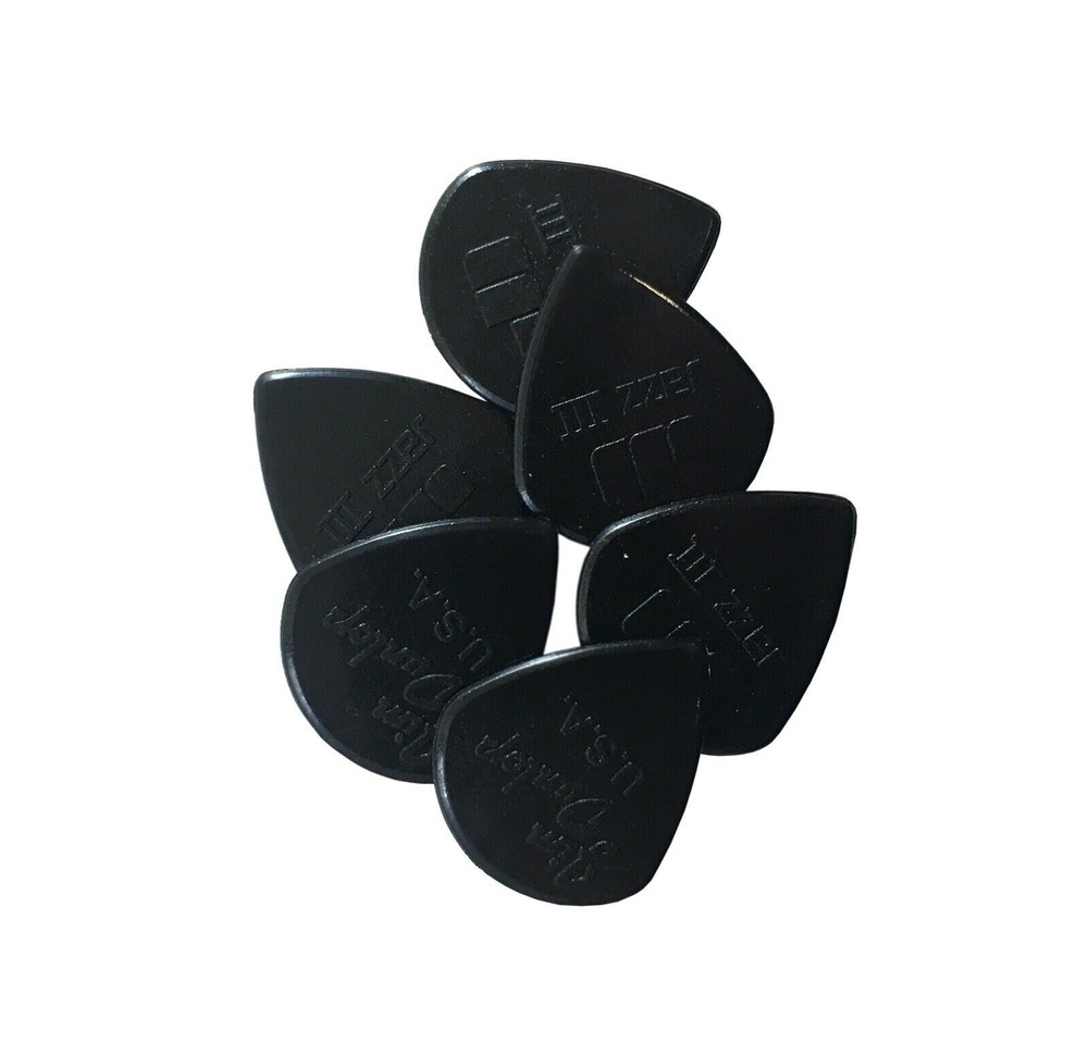 Dunlop Guitar Picks 6 Pack Nylon Jazz III Black Stiffo 1.38 Sharp 47P3S