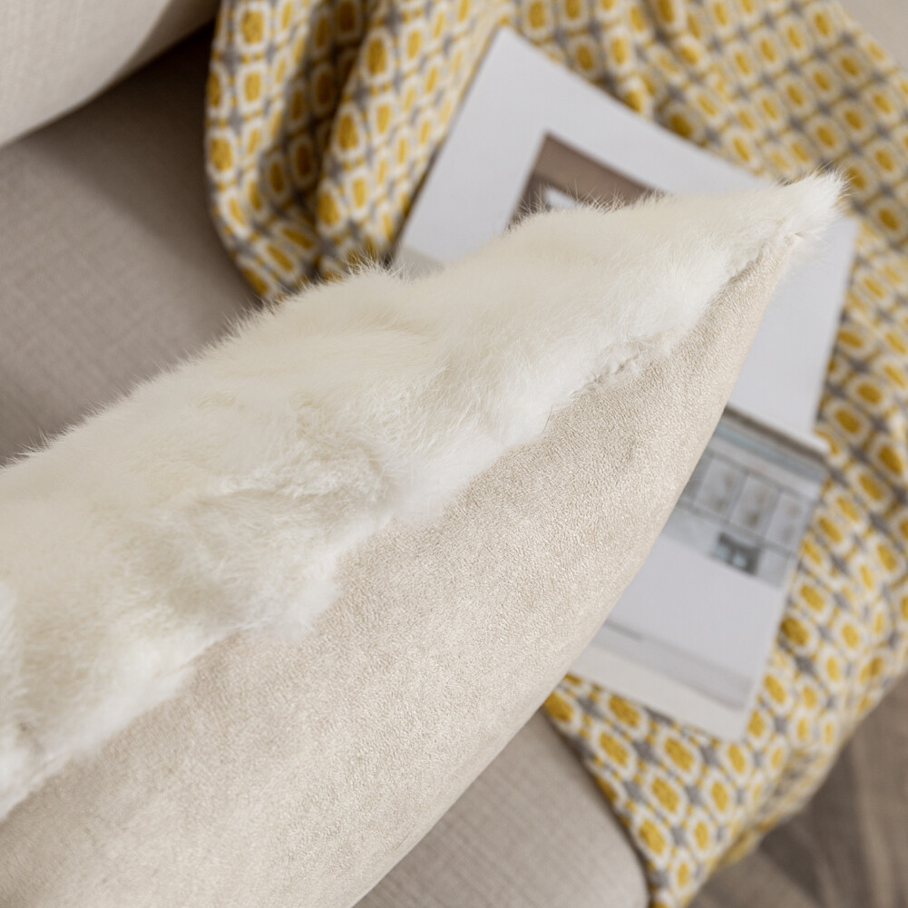 Fashion Soft Real Rabbit Skin Fur Pillow Case Sofa Car Seat Cushion Cover Decor