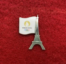 2024 Paris Olympics Pin Badge -  Monument EIFFEL TOWER Marianne Logo