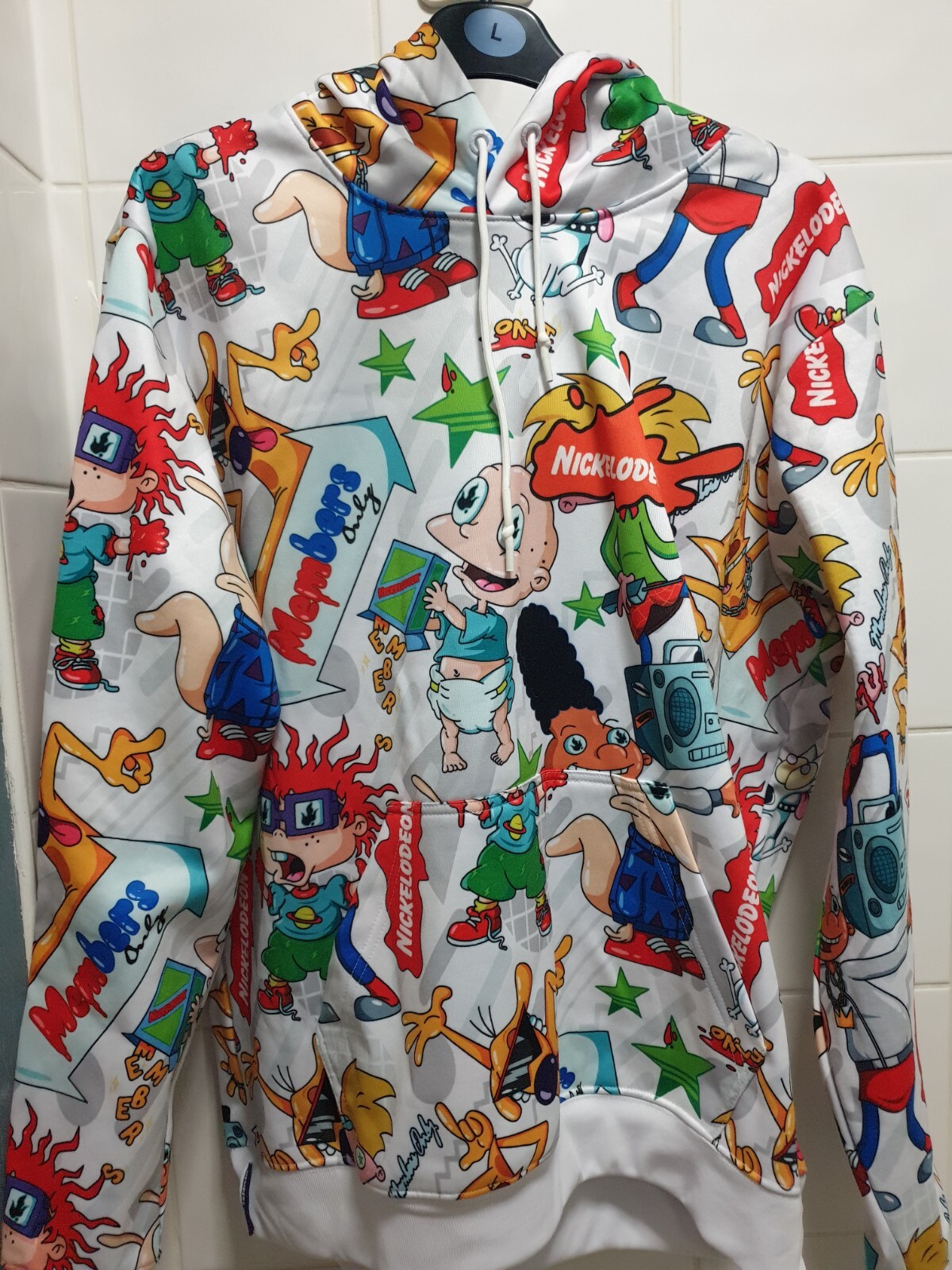 Nickelodeon Rugrats Members Only Large Hooded Jacket Top RARE Viacom L Brand New