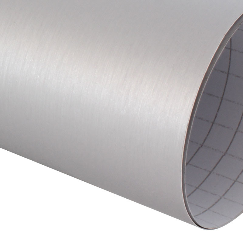 Sticker vinyle aluminium brossé gris pour intérieur de voiture 1m52 x 1m