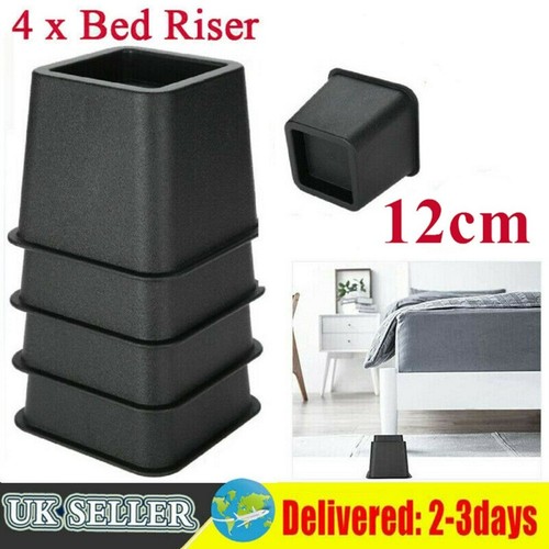 4Pcs 4Inch Sofa Furniture Raisers Heavy Duty Square Bed Leg Risers