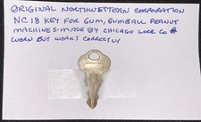 Original Northwestern Corporation NC18 Key for Made By Chicago Lock Co.