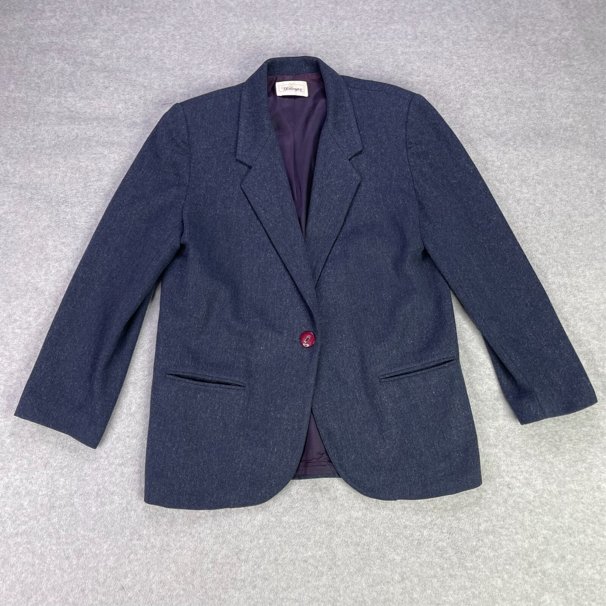 Worthington Blazer Womens 42R Blue Wool Business Casual Workwear Vintage