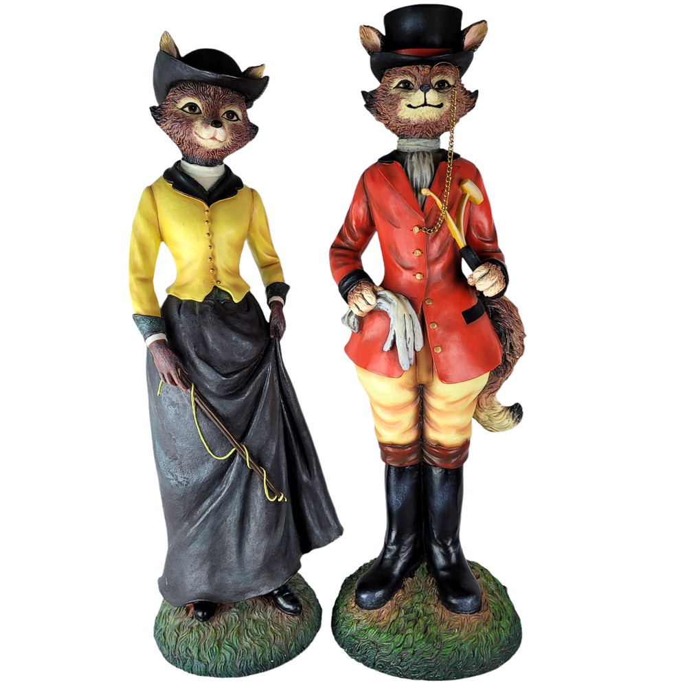 Winterthur Mr & Mrs Lord Fox Hunt English Library Statues Anthropomorphic 26”
