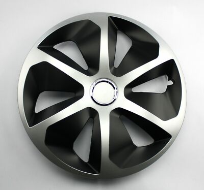 Radkappen SATZ 14 Zoll ROCO RING MIX silver-black 4-Stück ABS +KIT