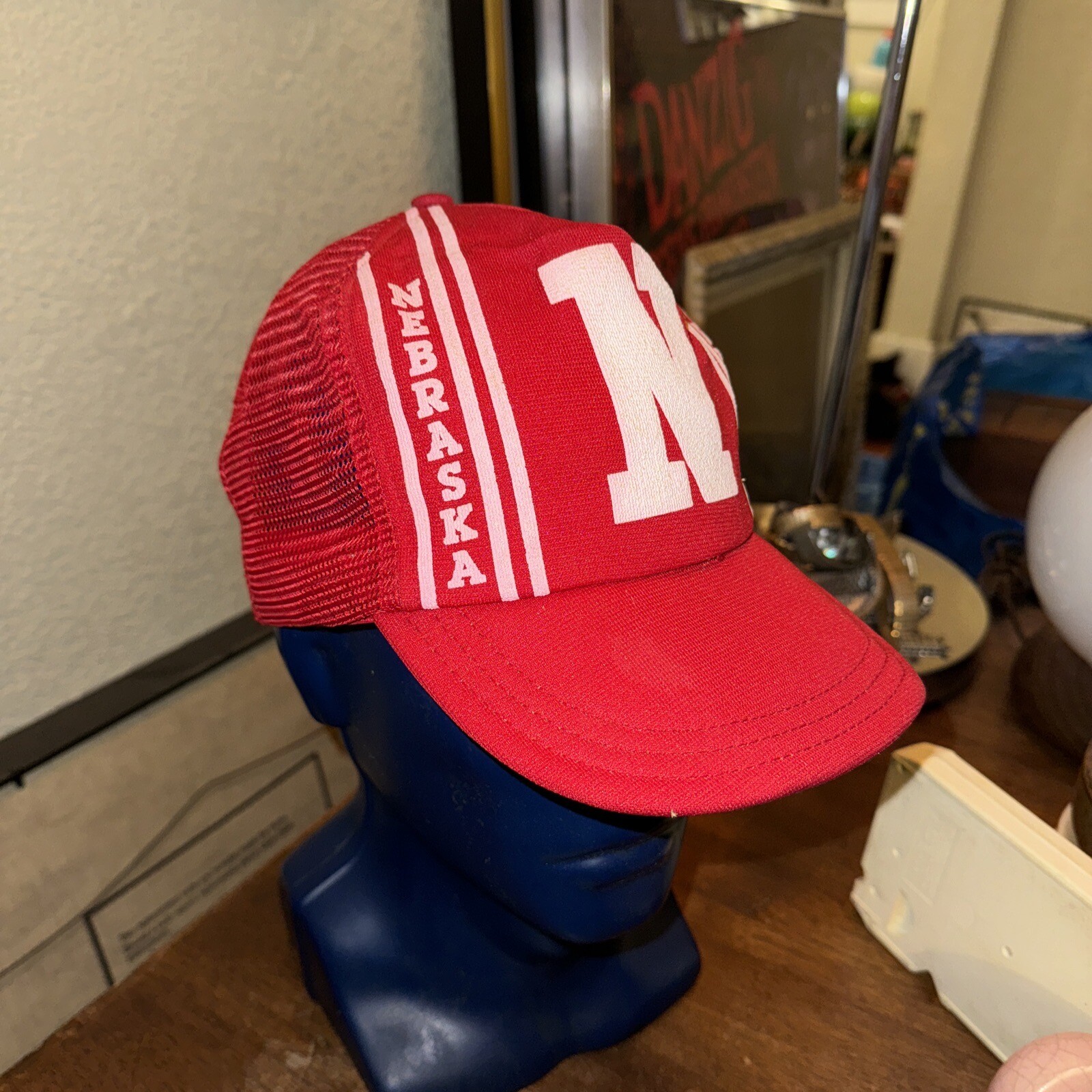 Casquette Trucker Vintage Années 80 'Work Hard Play Hard' Fremont Nebraska - Neuf Sans étiquette - Modèle Mesh