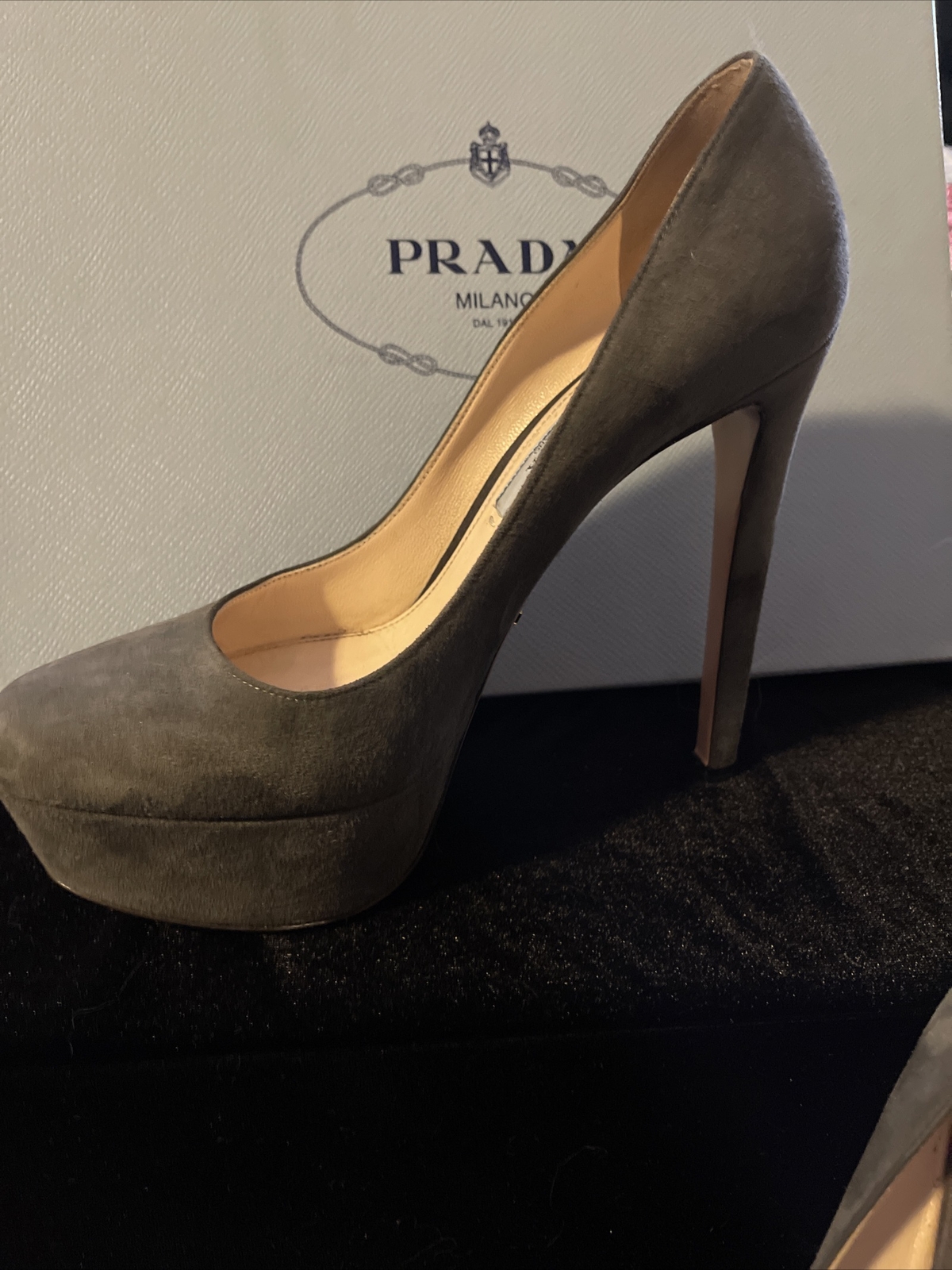 PRADA Round Toe Pump Stiletto Platform Heel Shoe … - image 2