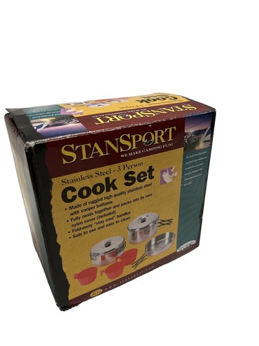 Set De Cuisine Camping EverNew 5 Pièces Inoxydable - Casseroles Et Tasse Gigognes - Japon