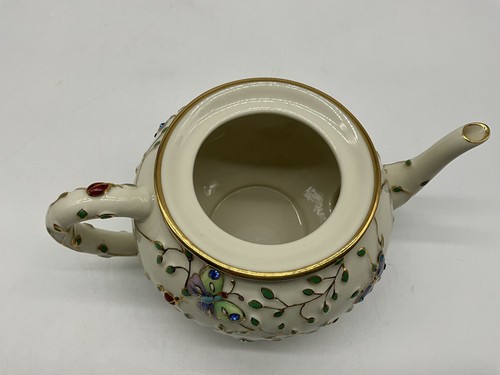 Vintage Lenox Summer Enchantment Teekanne Handarbeit 24k Gold Parvaneh Holloway - Bild 14 von 21