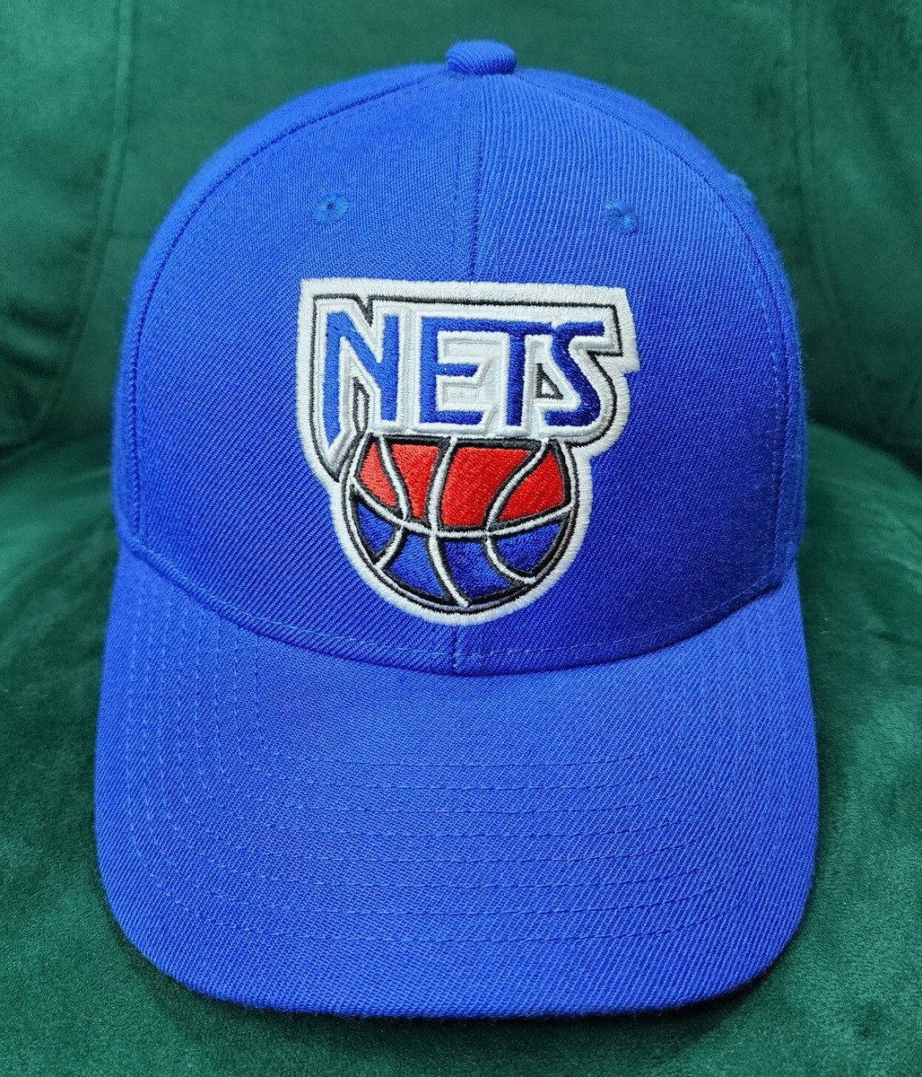New Jersey Nets Mitchell Ness Vintage Logo Strapback Hat Blue