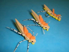 FLY FISHING FLIES - Tan/Yellow MORRISH HOPPER size #12** (6 pcs.)