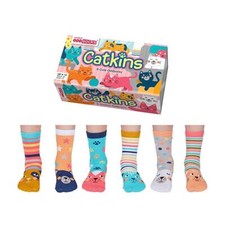 Socks For Kids Catkins 6 Odd Novelty Cat Kids Socks US 9.5-13 United Oddsocks