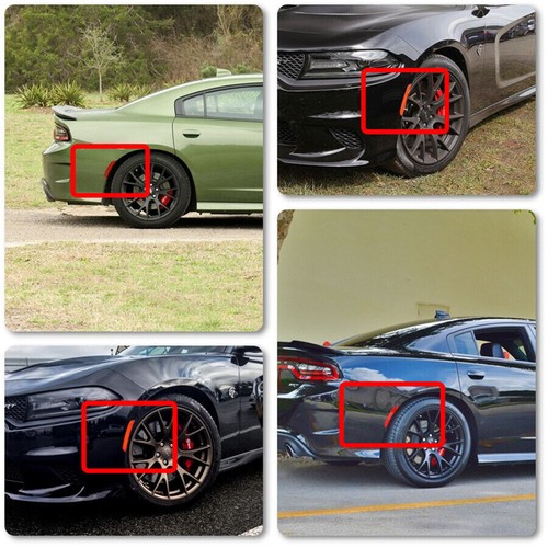 4Pcs Amber+Red Smoked Lens LED Side Marker Lights Lamp For 15-19 Dodge Charger - Picture 4 of 9